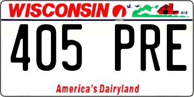 WI license plate 405PRE