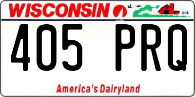 WI license plate 405PRQ