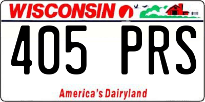 WI license plate 405PRS