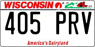 WI license plate 405PRV
