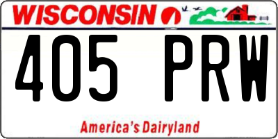 WI license plate 405PRW