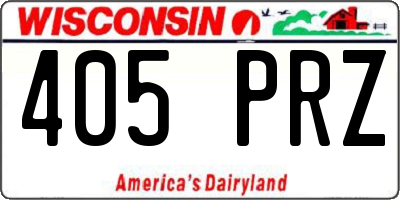 WI license plate 405PRZ