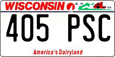 WI license plate 405PSC