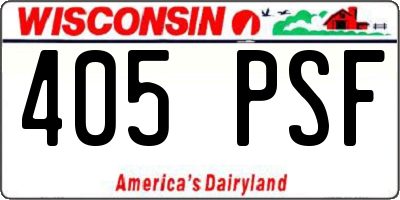 WI license plate 405PSF