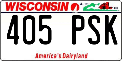 WI license plate 405PSK