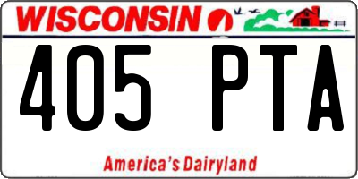 WI license plate 405PTA
