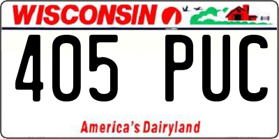 WI license plate 405PUC