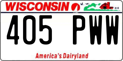 WI license plate 405PWW