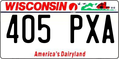 WI license plate 405PXA