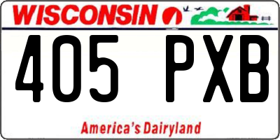 WI license plate 405PXB