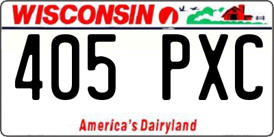 WI license plate 405PXC