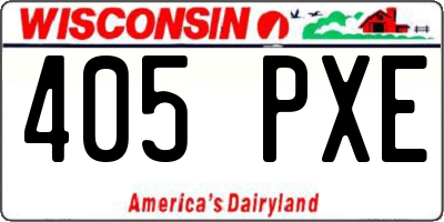 WI license plate 405PXE