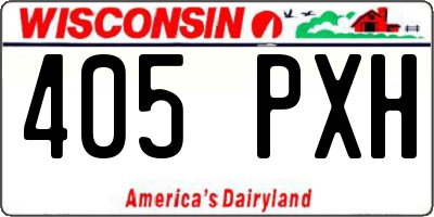 WI license plate 405PXH