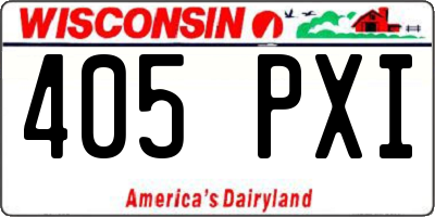 WI license plate 405PXI