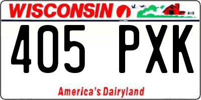 WI license plate 405PXK