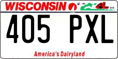WI license plate 405PXL