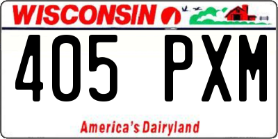 WI license plate 405PXM