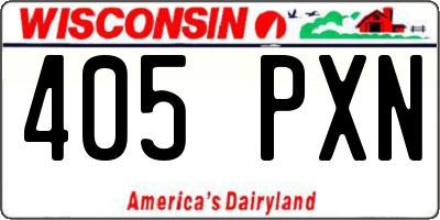 WI license plate 405PXN