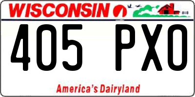 WI license plate 405PXO