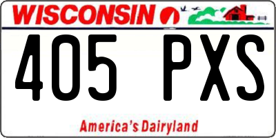 WI license plate 405PXS