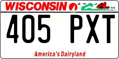 WI license plate 405PXT