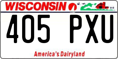 WI license plate 405PXU