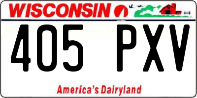 WI license plate 405PXV