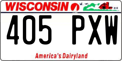WI license plate 405PXW