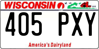 WI license plate 405PXY