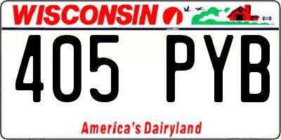 WI license plate 405PYB