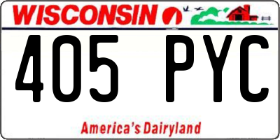 WI license plate 405PYC