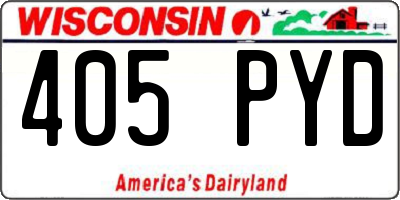 WI license plate 405PYD