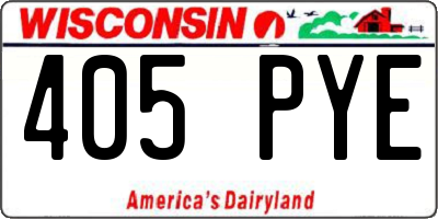 WI license plate 405PYE