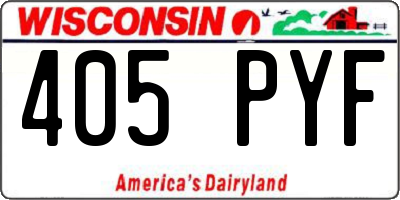 WI license plate 405PYF