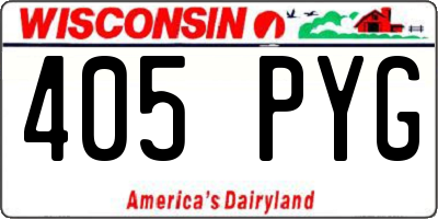 WI license plate 405PYG