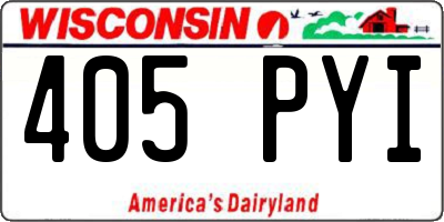 WI license plate 405PYI