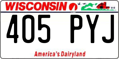 WI license plate 405PYJ