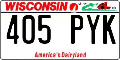 WI license plate 405PYK