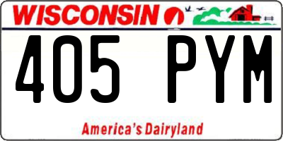 WI license plate 405PYM