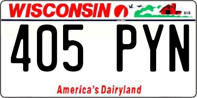 WI license plate 405PYN