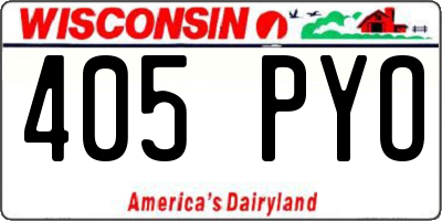 WI license plate 405PYO