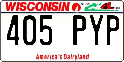 WI license plate 405PYP