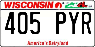 WI license plate 405PYR