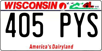 WI license plate 405PYS