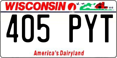 WI license plate 405PYT