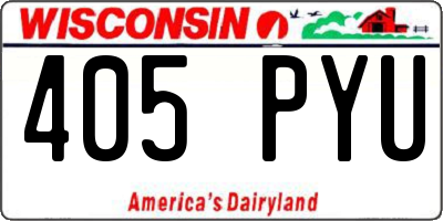 WI license plate 405PYU