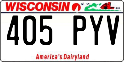 WI license plate 405PYV
