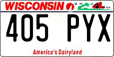 WI license plate 405PYX