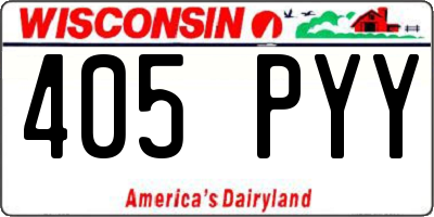 WI license plate 405PYY