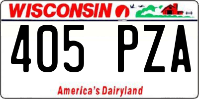 WI license plate 405PZA